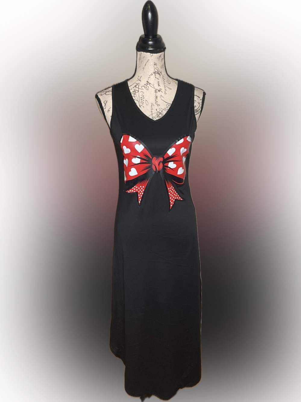 Disney Inspired Maxi Dress Minnie Mouse Bow